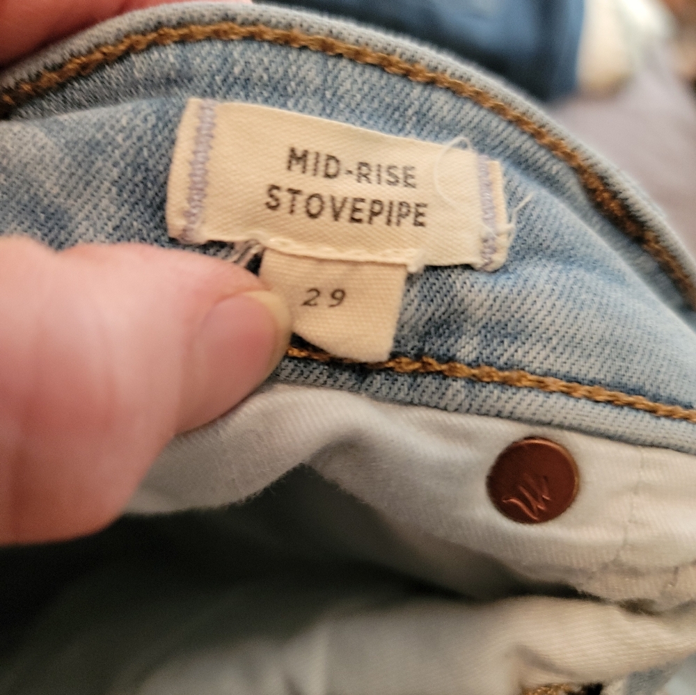 Madewell Light Wash Mid Rise Stove Pipe Jeans Size 29 - Picture 4 of 4